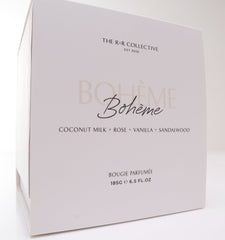 Luxury candle packaging. Boheme scent. The r and r collective.