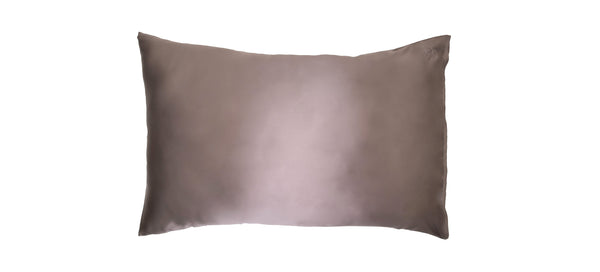 Grey mulberry silk pillowcase. The r and r collective.