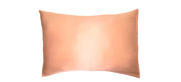 Rose gold silk pillowcase. The r and r collective.